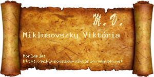 Miklusovszky Viktória névjegykártya
